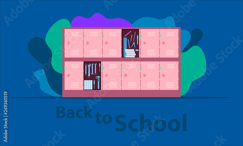 back to school. the hero locker. the helper your chilren's load.  time to funny happy with friends. vector illustration eps10