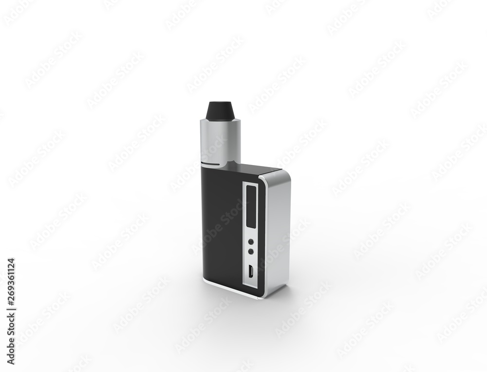 3D rendering of a electronic cigarette isolated in white background 3D rendering of a electronic cigarette isolated in white background