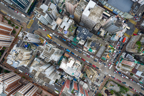  Aerial view of Hong Kong city © leungchopan