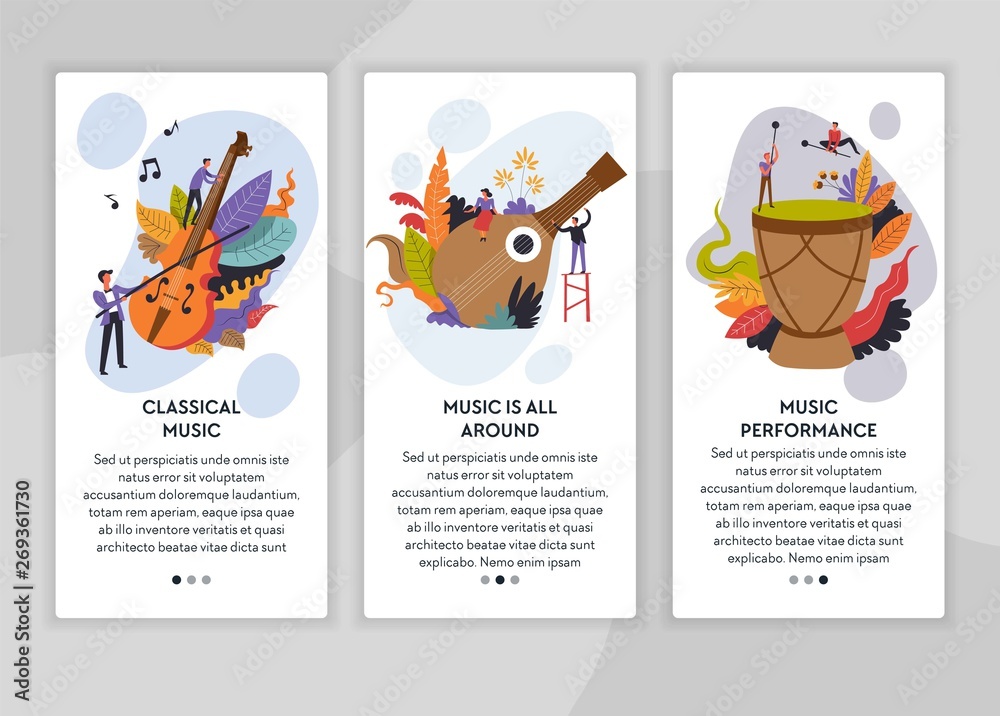 Fototapeta premium Classical and folk music performance web page templates