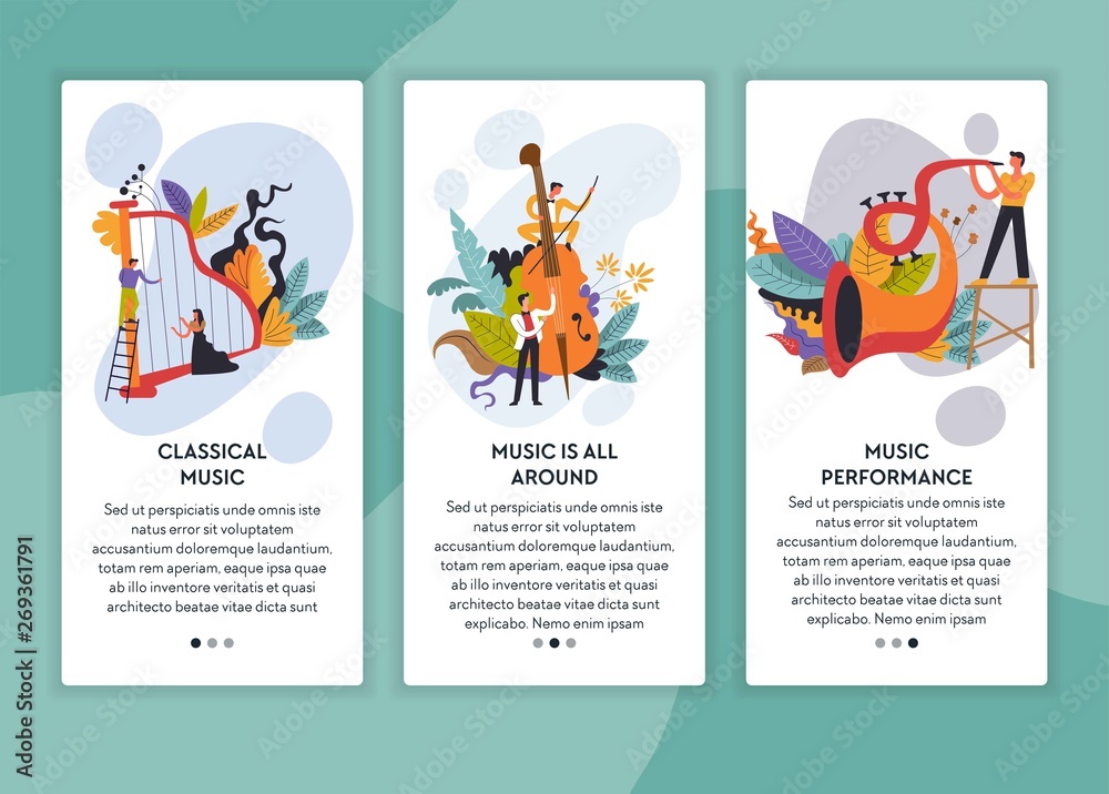 Classical and jazz music performance web pages templates