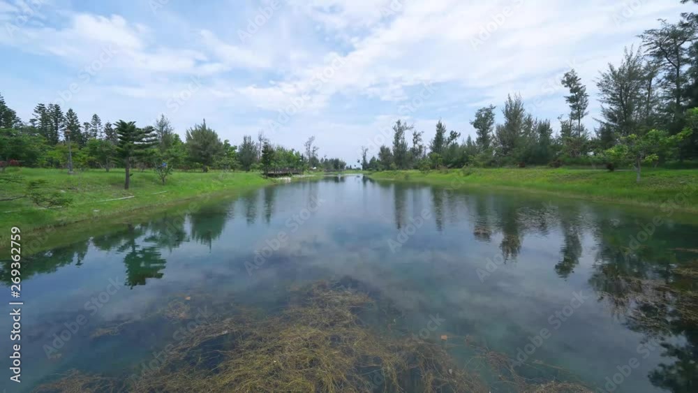 4K time lapse of the lake in the relaxing time.
