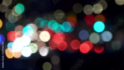 Blurred traffic jam view. Rush hour, city blurred background, bokeh.