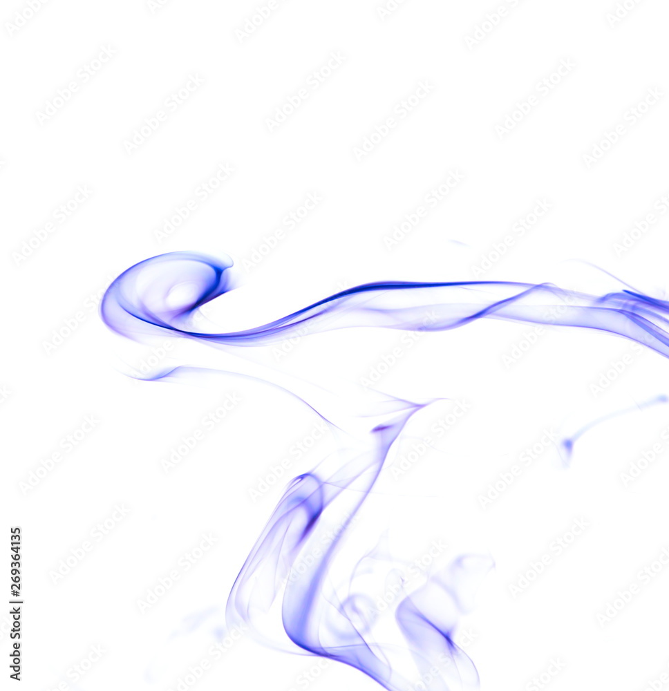 Blue smoke on white background Blue smoke on white background
