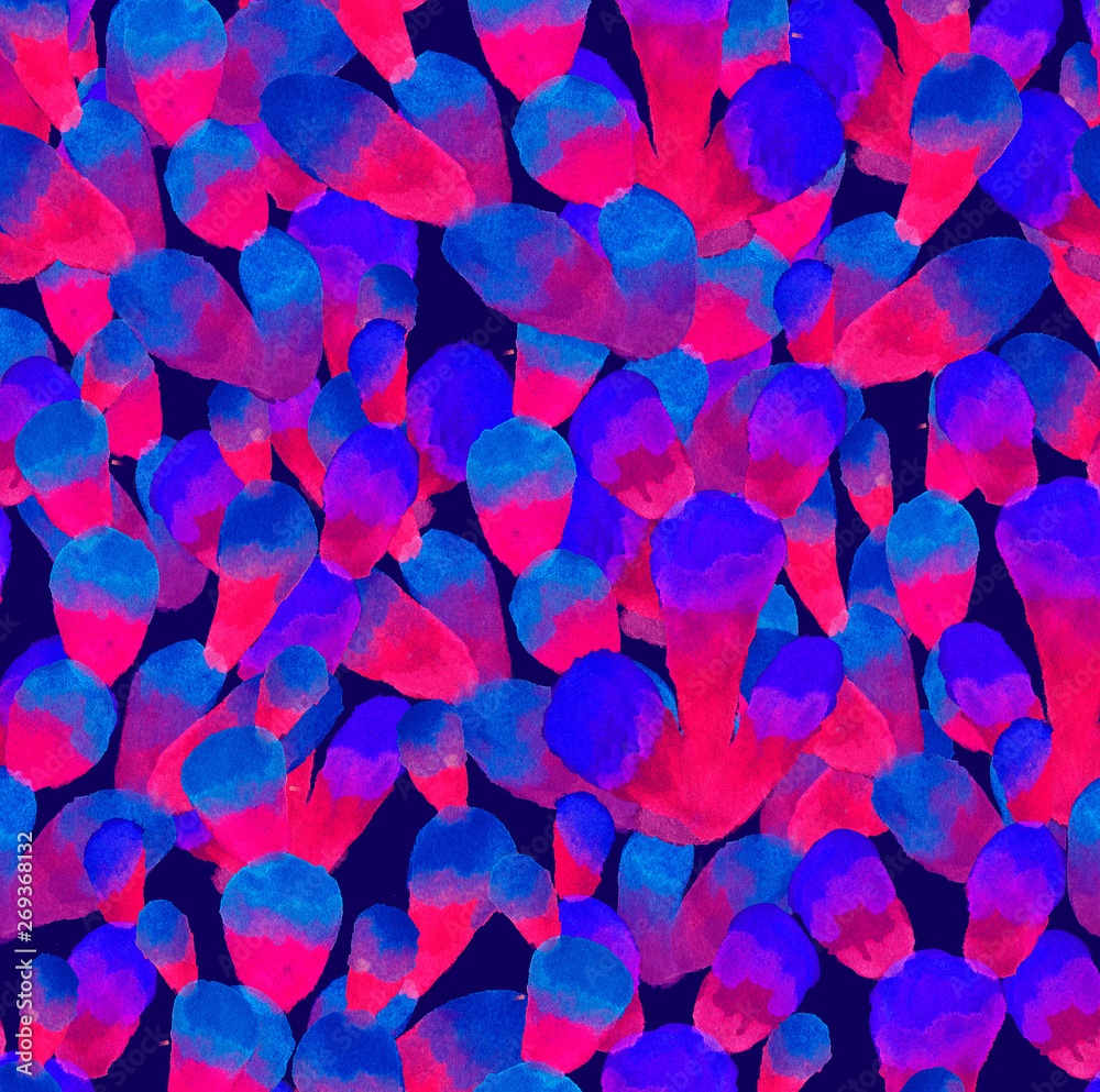 abstract figures painted with light blue and pink watercolors on a black background abstract figures painted with light blue and pink watercolors on a black background
