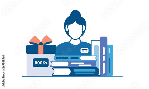 Woman and books
