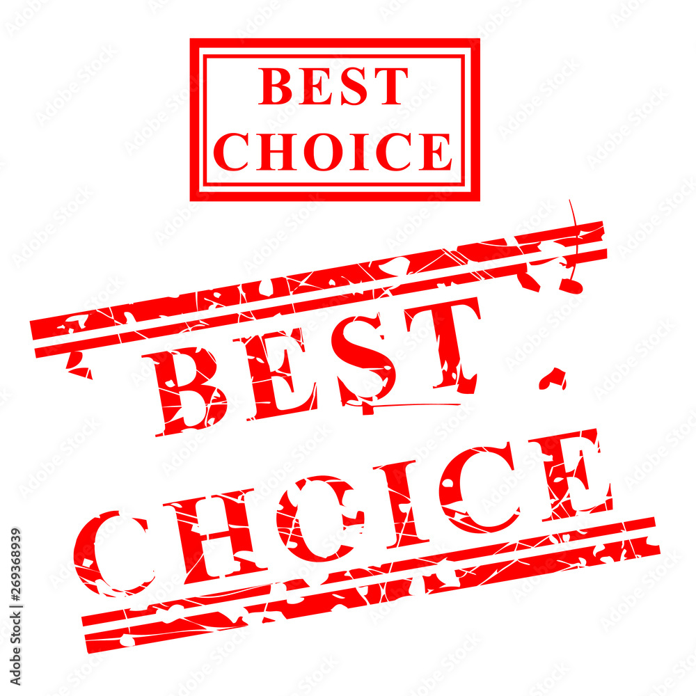 Best Choice, 2 style Scratch Red Rubber Stamp Best Choice, 2 style Scratch Red Rubber Stamp