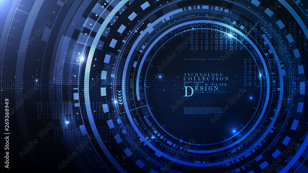Technology abstract digital system illumination background template copy space vector