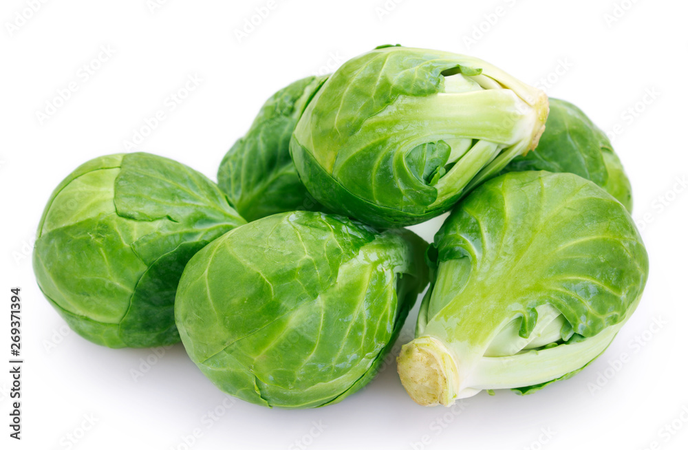 Brussels sprouts on white background Brussels sprouts on white background