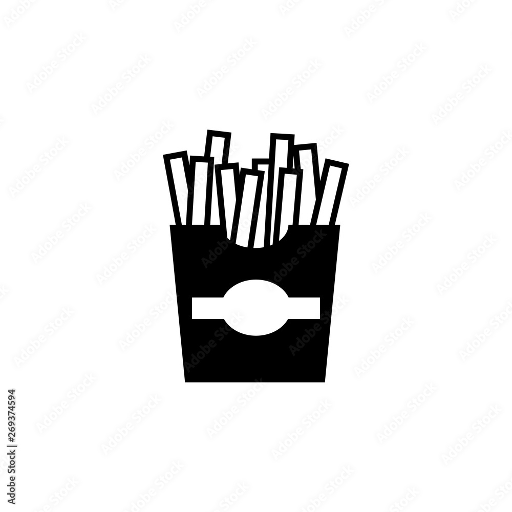 Fast Food, French Fries Flat Vector Icon