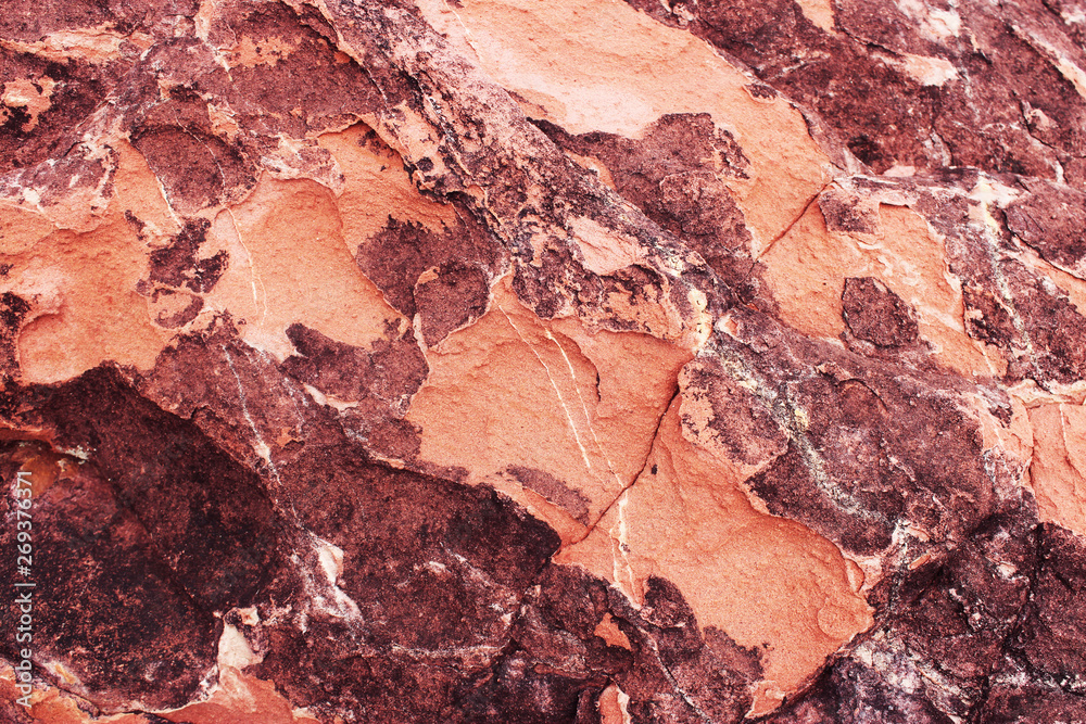 Red sedimentary rock texture. red rustic stone texture. background. nature