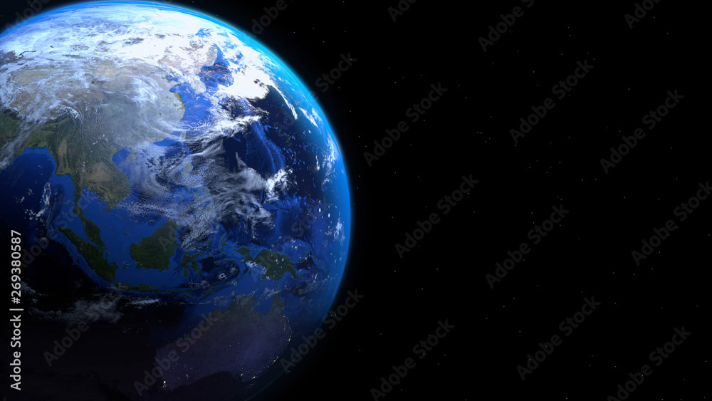 Naklejka premium Real Earth 3d Render