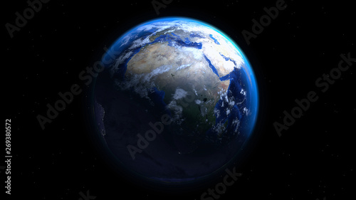 Fototapeta Naklejka Na Ścianę i Meble -  Real Earth 3d Render