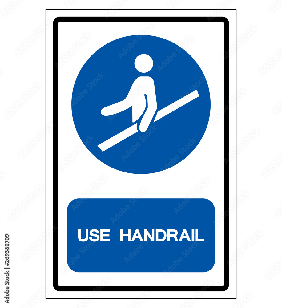 Use Handrail Symbol Sign,Vector Illustration, Isolated On White