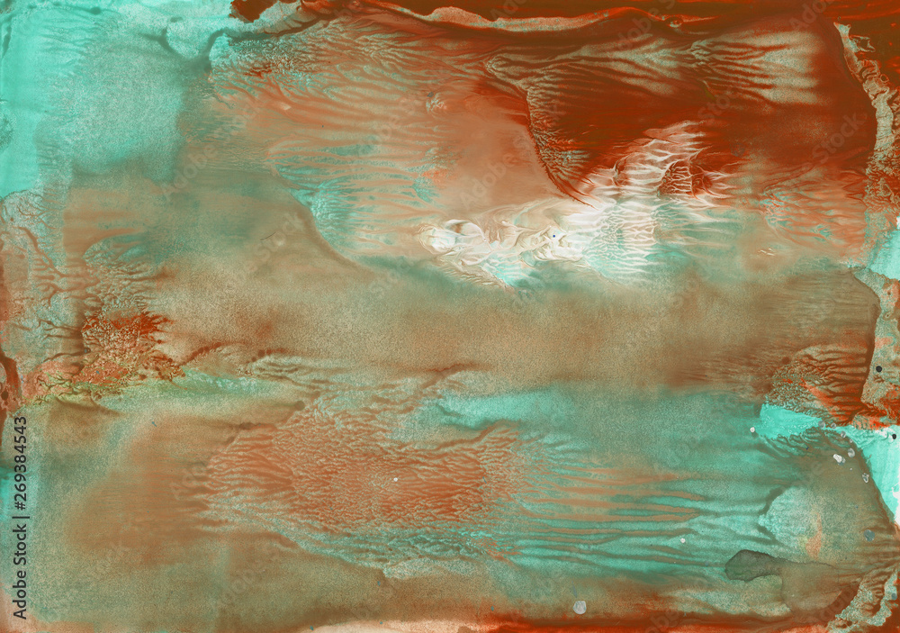 Fototapeta premium Abstract background, hand-painted texture, watercolor painting, splashes, drops of paint, paint smears. Design for backgrounds, wallpapers, covers and packaging.