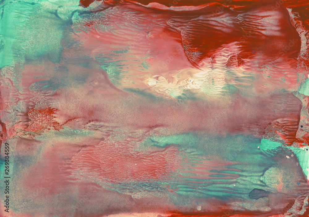 Naklejka premium Abstract background, hand-painted texture, watercolor painting, splashes, drops of paint, paint smears. Design for backgrounds, wallpapers, covers and packaging.