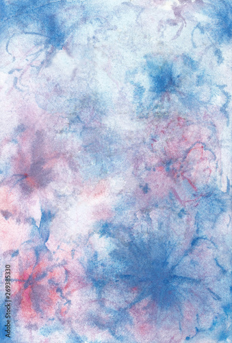 abstract watercolor blue and pink background