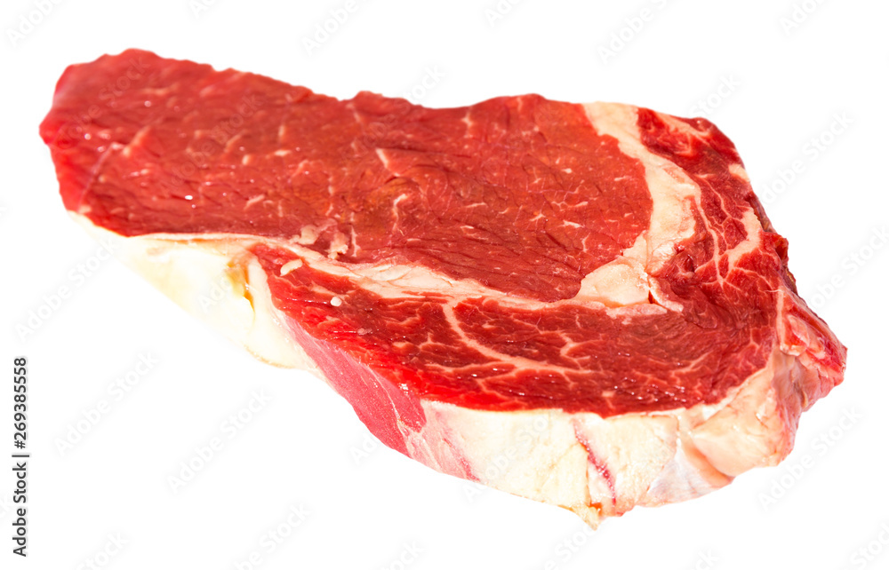 Obraz premium Raw beef steak isolated on white
