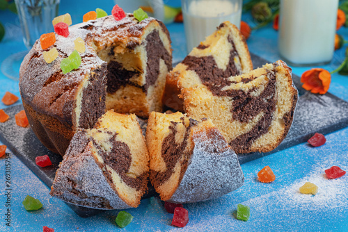 cake food delicious fruit milk sweet homemade breakfast fresh desert
