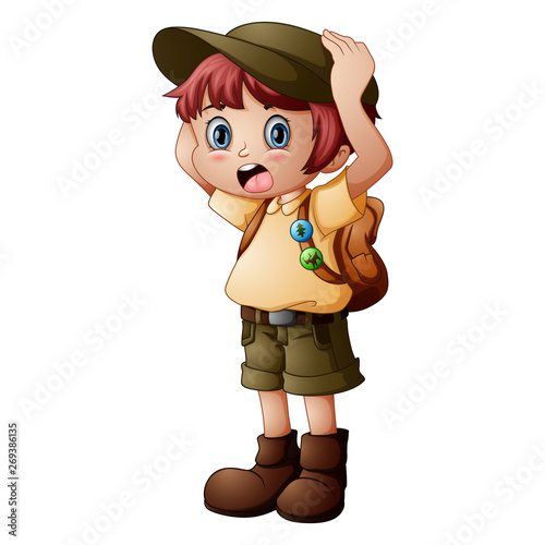 Boy explorer with scout uniform