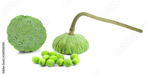 lotus seeds isolated on white background