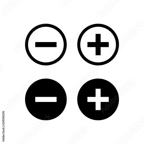 Plus and minus symbol icon vector