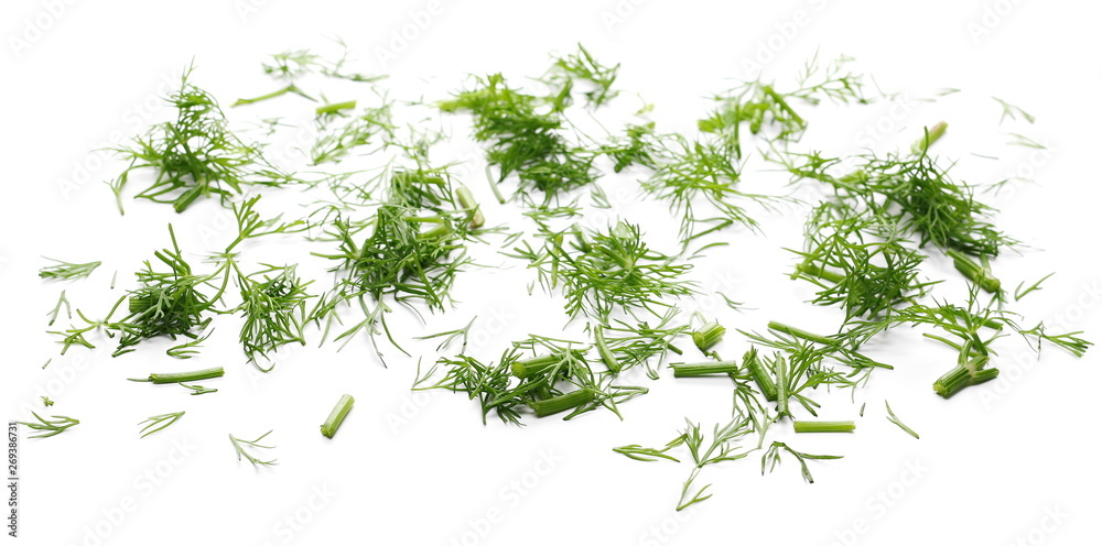 Fresh green dill isolated on white background Fresh green dill isolated on white background