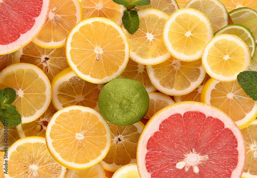 Fototapeta premium citrus slices background 