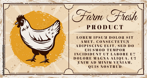 Chicken farm fresh product horizontal banner