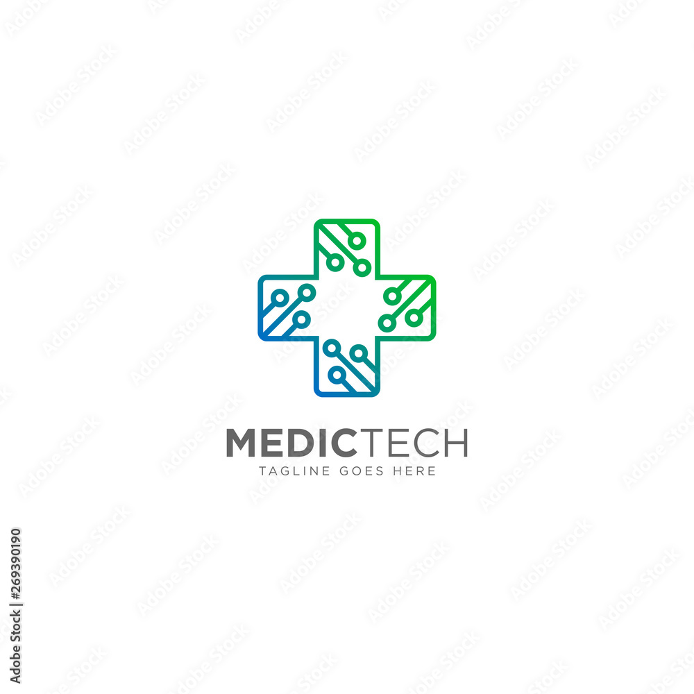 Obraz premium Medical Technology Logo Design Vector