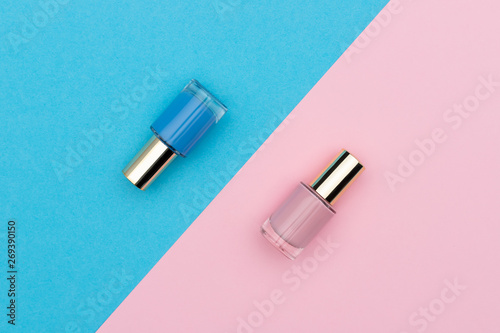 Blue and pink nail polish