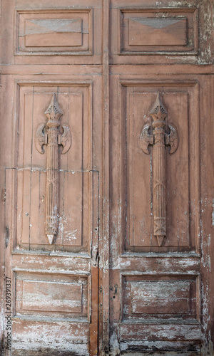 massive tall wooden double doors