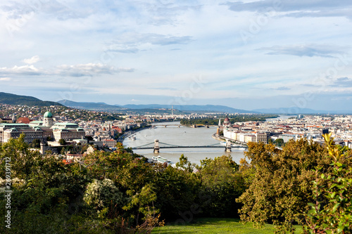 City view of Budapest from Gellert hill