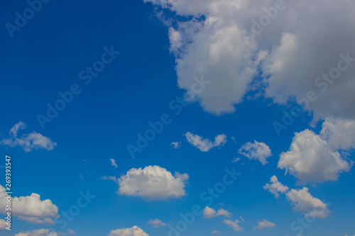 Beautiful photo of clouds in the blue sky  A flock of little clouds