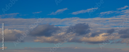 Beautiful photo of clouds in the blue sky, A flock of little clouds
