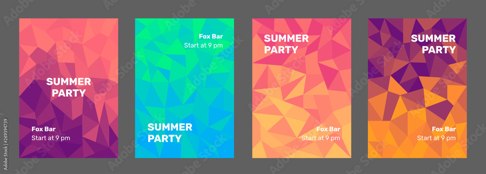 Trendy poster, flyer, banner gradient templates for web and printing