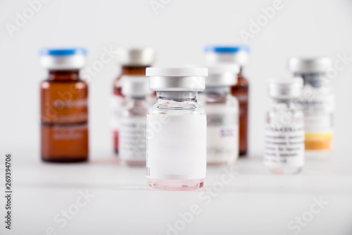 Botox medicine bottle on a white background