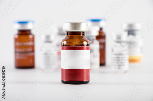 Botox medicine bottle on a white background