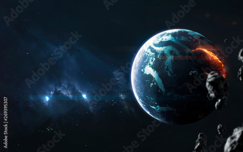 Fototapeta Naklejka Na Ścianę i Meble -  Planet explosion. Apocalypse. Elements of this image furnished by NASA