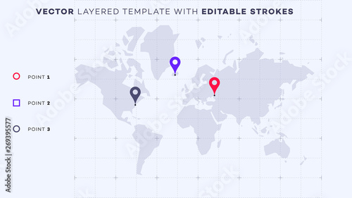 Abstract Geometric World Map.