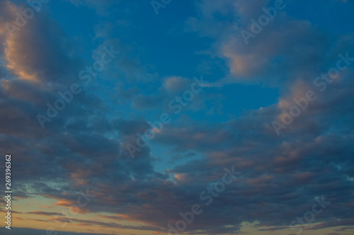 Fototapeta Naklejka Na Ścianę i Meble -  A flock of little clouds, Beautiful photo of clouds in the blue sky