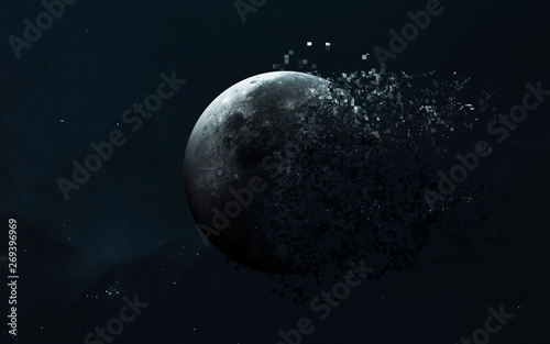 Fototapeta Naklejka Na Ścianę i Meble -  Modern space art. Pixelization. Elements of this image furnished by NASA