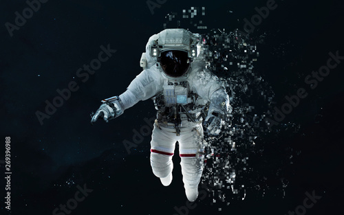 Modern art of astronaut at deep space Fototapeta