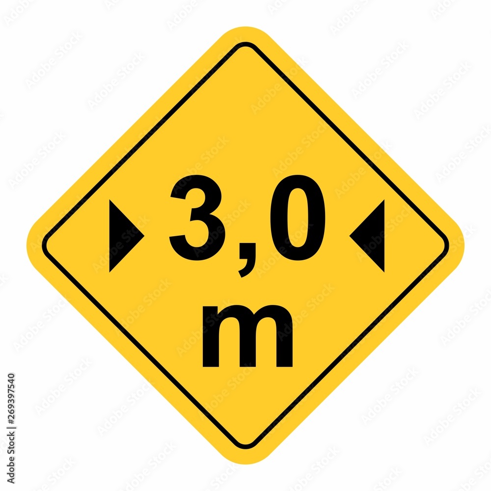 Illustration of Maximum width traffic sign on white background Illustration of Maximum width traffic sign on white background