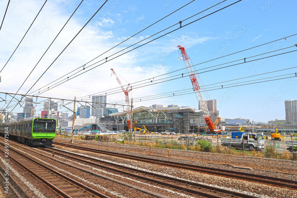 Fototapeta premium 工事中の高輪ゲートウェイ駅（2019年5月）