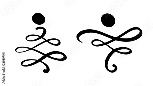 Male and female icon brush line for web and mobile, modern minimalistic flat design. Vector illustration icon isolated on white background