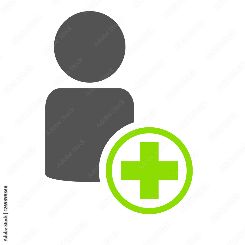 Person hinzufügen - Icon mit Person und grünem Plus Person hinzufügen - Icon mit Person und grünem Plus