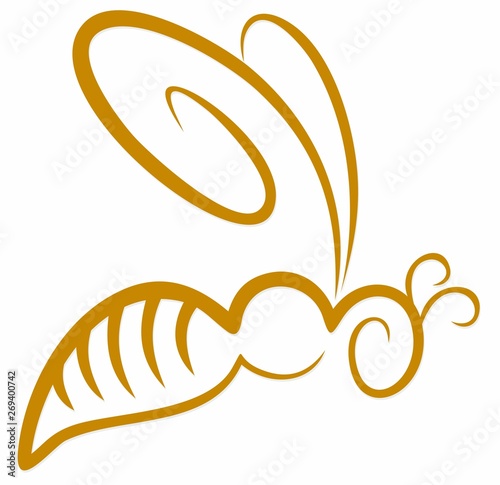 A symbol of the flying stylized bee.
