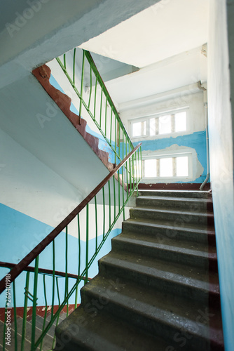 A stairwell in the pod