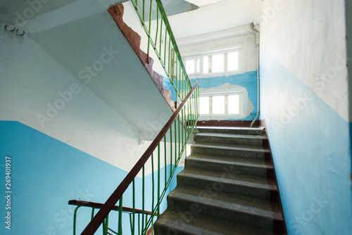 A stairwell in the pod